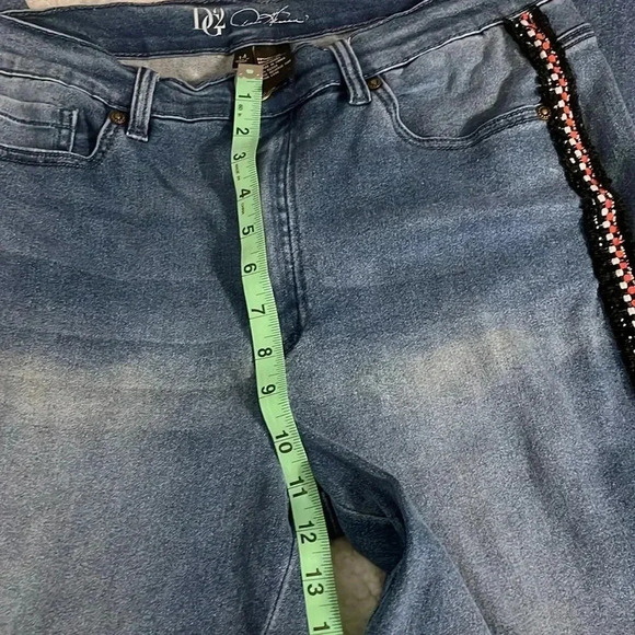DG 2 by Diane Gilman jeans with striped side size 14 - Picture 7 of 10